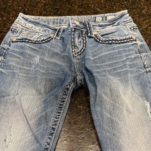 Miss Me 26x31 Distressed Boot Cut Blue Jeans